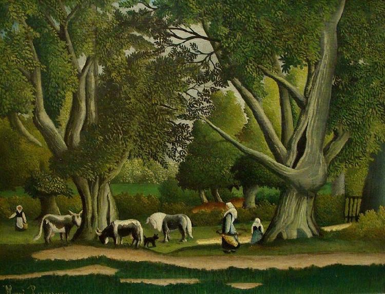 Henri Rousseau Landscape with Milkmaids France oil painting art